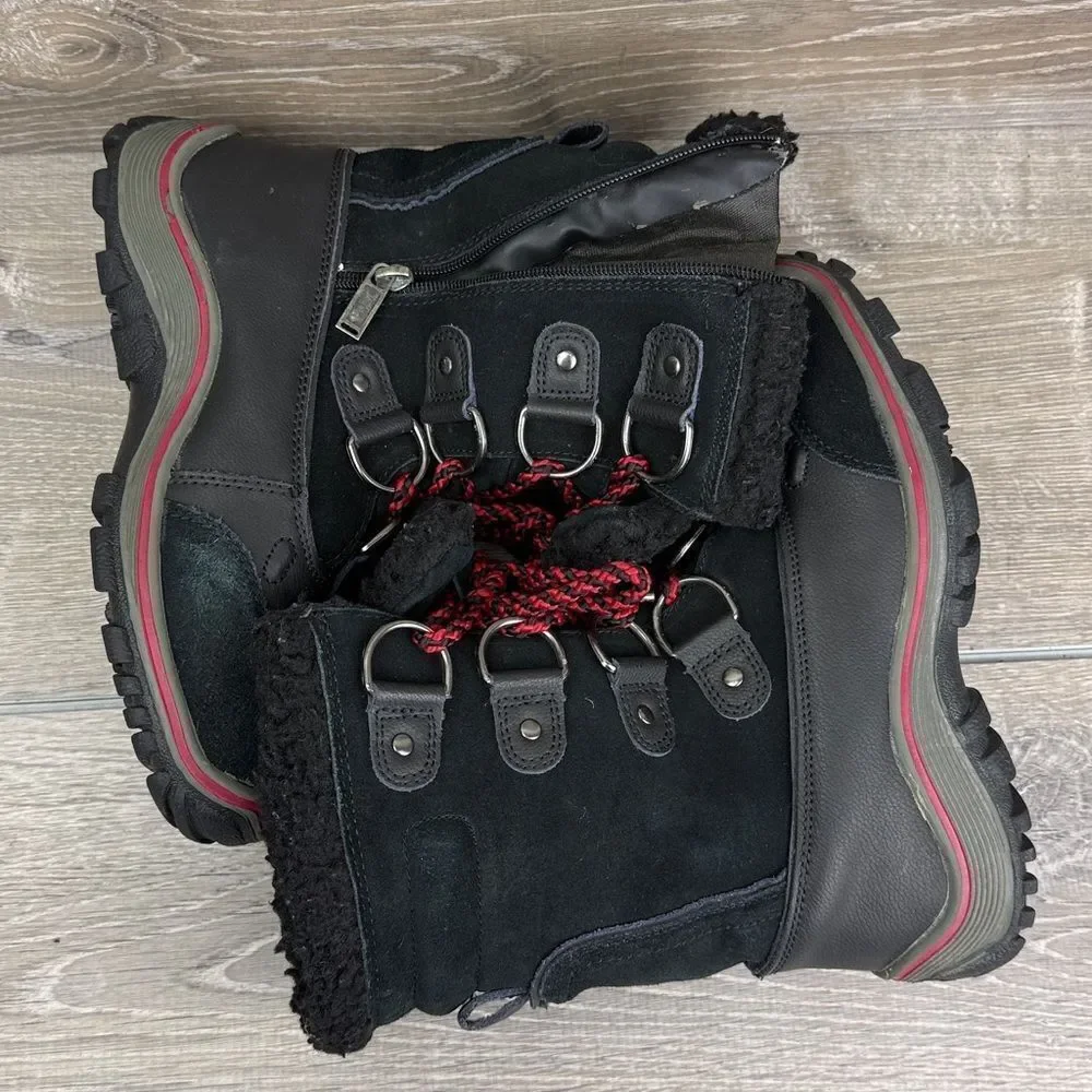 Pajar Alina Women’s Sz 7-7.5/EU 38 Black Red Warm Waterproof Snow Winter Boots